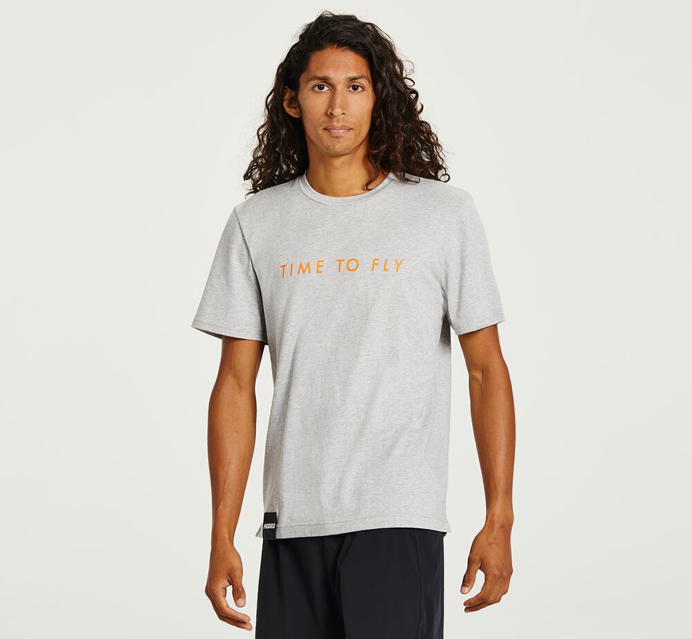 Hoka One One Brand T-Shirt Herr Grå/Orange - SE-6951720